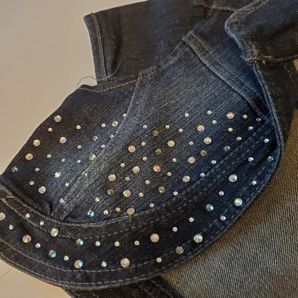 Justice Rhinestone Denim Vest - Picture 6 of 6